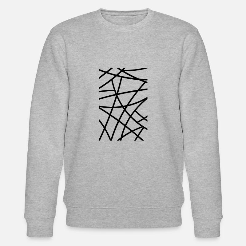 Abstract black outlined pattern - Stanley/Stella CHANGER Unisex Organic Sweatshirt - heather grey