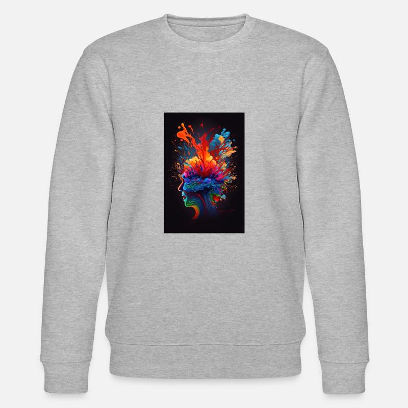 Abstrakter bunter Kopf - Stanley/Stella Unisex Bio-Sweatshirt CHANGER  - Grau meliert