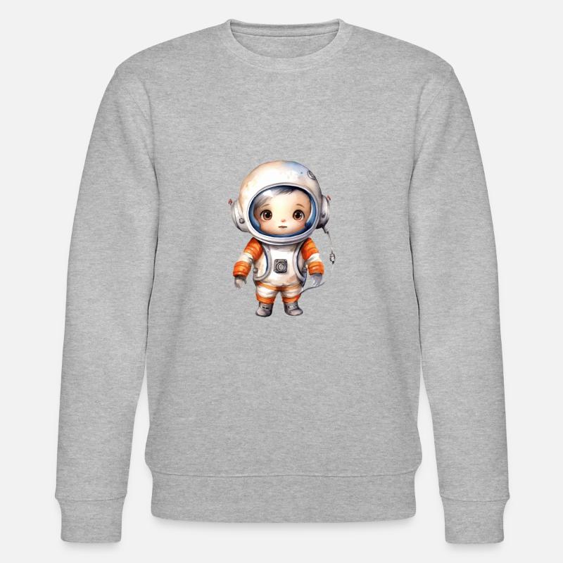 Dessin à l’aquarelle d’astronaute - Sweat bio CHANGER Stanley/Stella Unisexe - gris chiné
