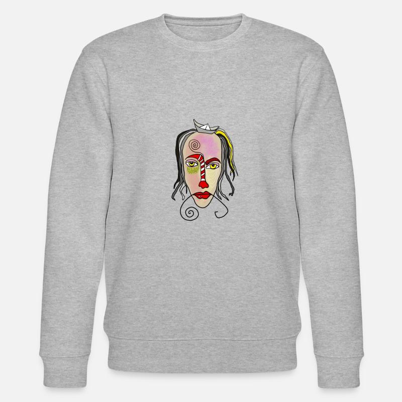 Comic art portrait - Stanley/Stella Unisex Bio-Sweatshirt CHANGER  - Grau meliert