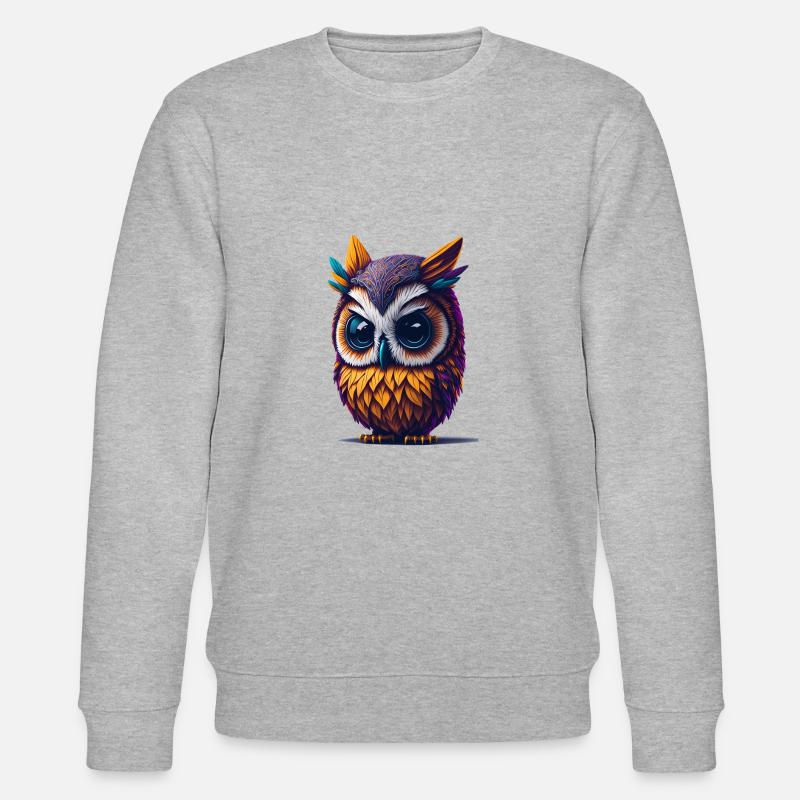 Eule 3 - Stanley/Stella Unisex Bio-Sweatshirt CHANGER  - Grau meliert