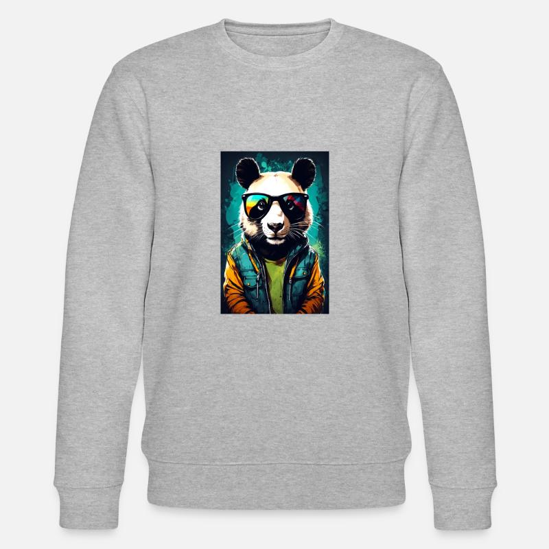 Panda Riesenpanda - Stanley/Stella Unisex Bio-Sweatshirt CHANGER  - Grau meliert