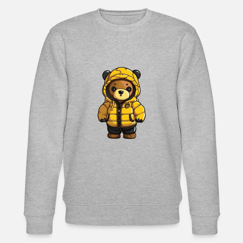 Bär Winter Comic - Stanley/Stella Unisex Bio-Sweatshirt CHANGER  - Grau meliert