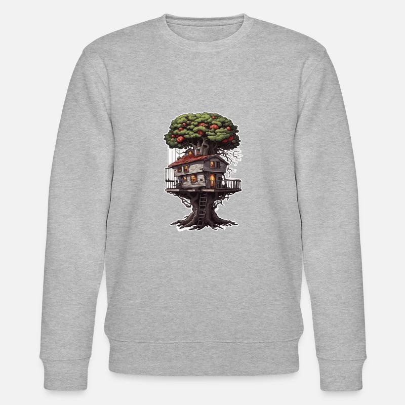 Baumhaus / Baumkrone / Baumhütte / Abenteuer - Stanley/Stella Unisex Bio-Sweatshirt CHANGER  - Grau meliert