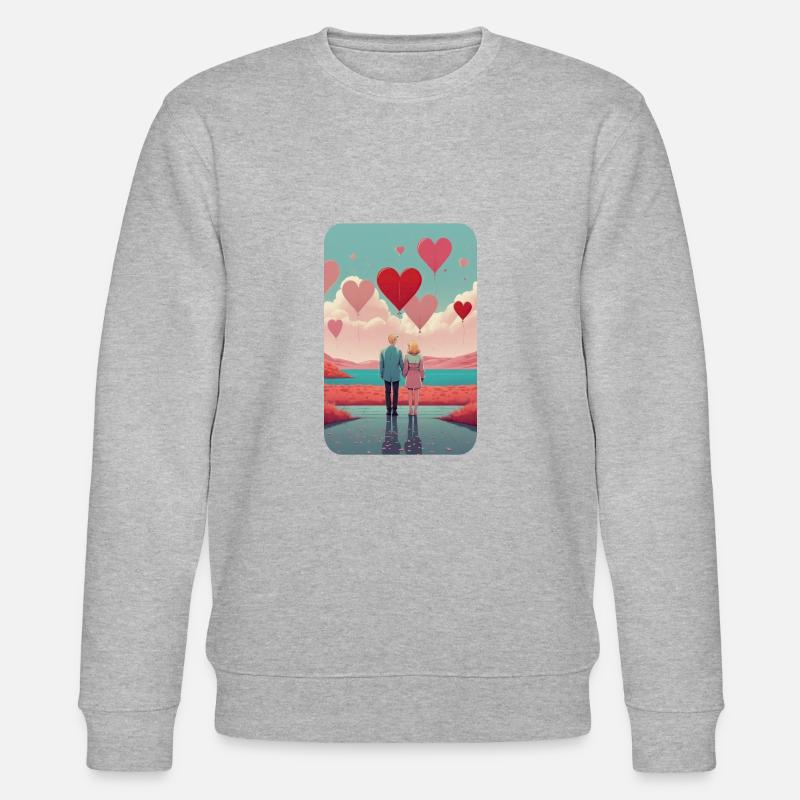 Couple à la Saint-Valentin - Sweat bio CHANGER Stanley/Stella Unisexe - gris chiné