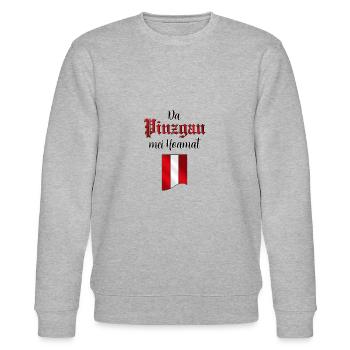 Da Pinzgau mei Hoamat - Stanley/Stella Unisex Bio-Sweatshirt CHANGER  - Grau meliert - Vorne - Nik (191cm) & Marisol (170cm)