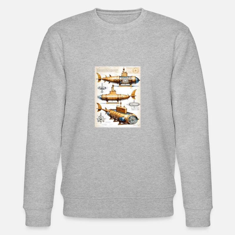 U-Boot #2 - Stanley/Stella Unisex Bio-Sweatshirt CHANGER  - Grau meliert