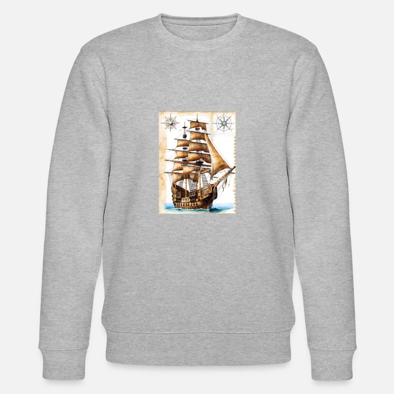 Piratenschiff #1 - Stanley/Stella Unisex Bio-Sweatshirt CHANGER  - Grau meliert