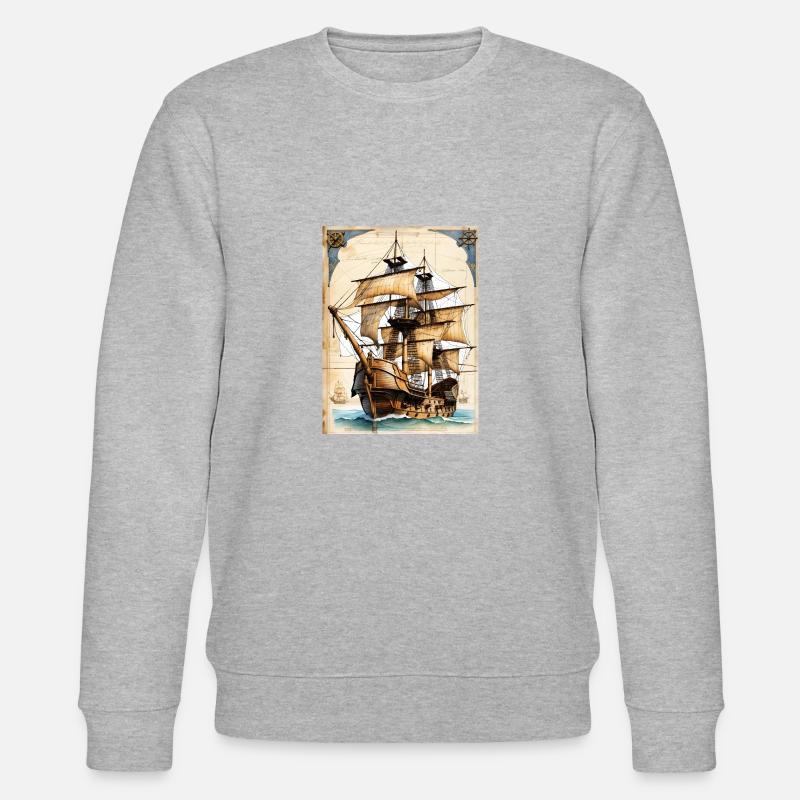 Piratenschiff #2 - Stanley/Stella Unisex Bio-Sweatshirt CHANGER  - Grau meliert