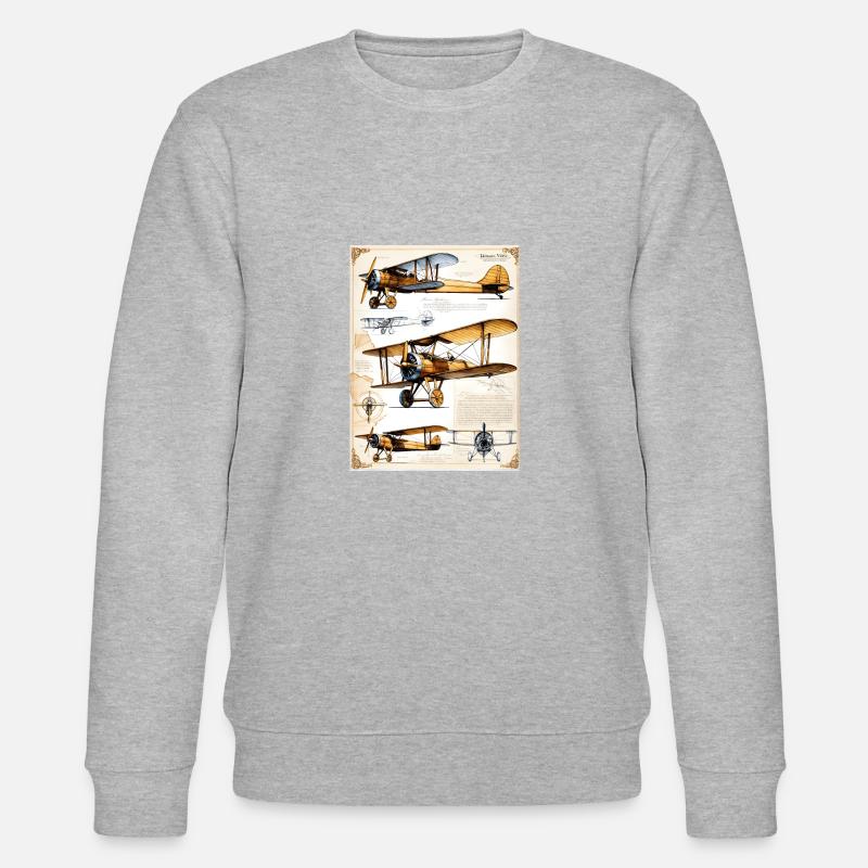 Airplane #1 - Sweat bio CHANGER Stanley/Stella Unisexe - gris chiné