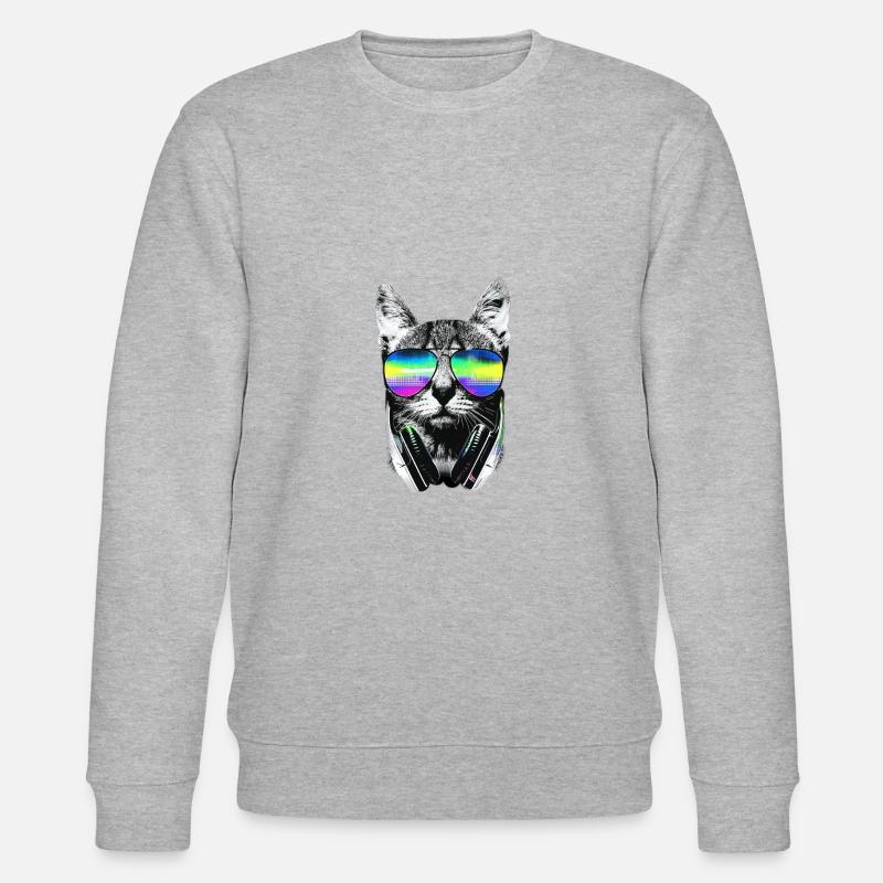 Coole Katze - Stanley/Stella Unisex Bio-Sweatshirt CHANGER  - Grau meliert
