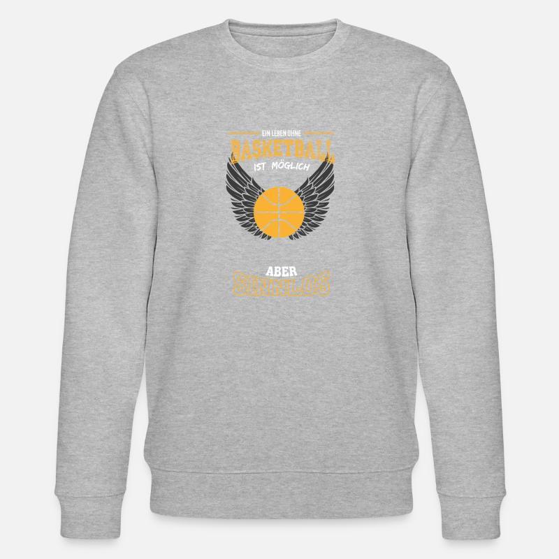Basketball Leben sinnlos - Geschenk - Stanley/Stella Unisex Bio-Sweatshirt CHANGER  - Grau meliert