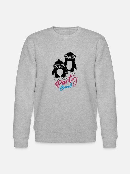 Penguin Friends Party Crew - Stanley/Stella CHANGER Unisex Organic Sweatshirt - heather grey