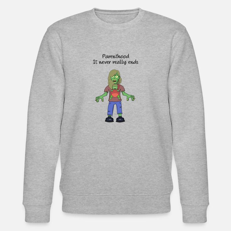 Elternschaft endet nie wirklich - Stanley/Stella Unisex Bio-Sweatshirt CHANGER  - Grau meliert