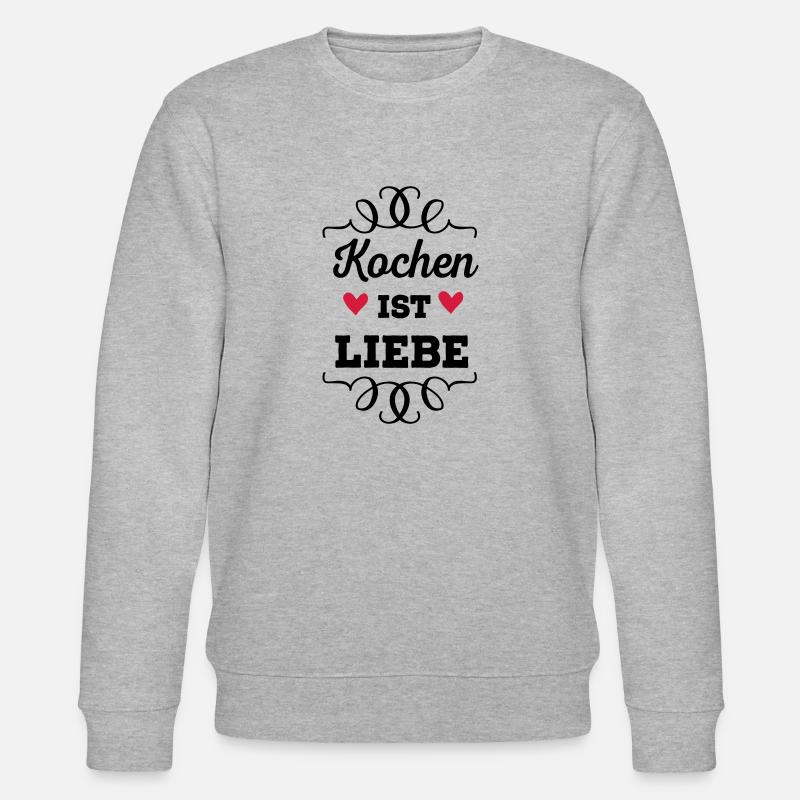 Kochen ist Liebe - Stanley/Stella Unisex Bio-Sweatshirt CHANGER  - Grau meliert