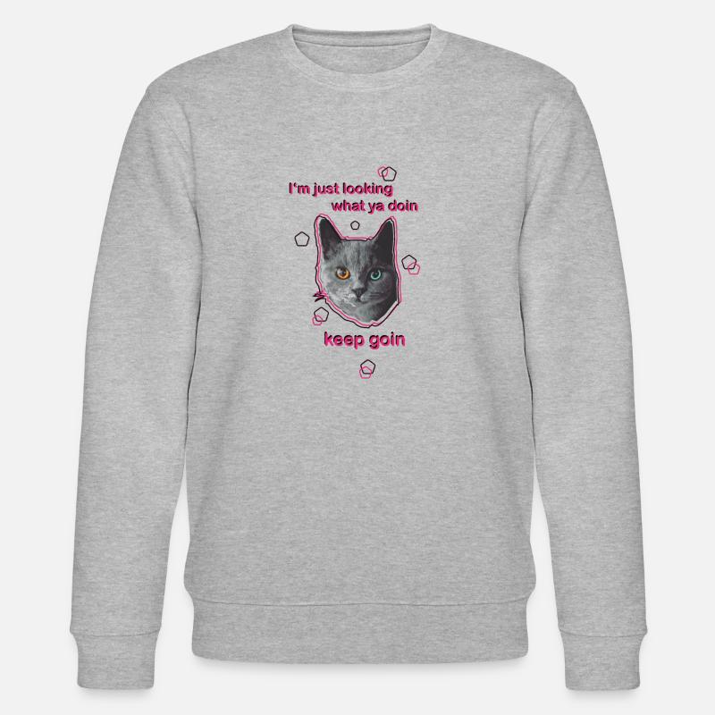 Katze mit Spruch - Stanley/Stella Unisex Bio-Sweatshirt CHANGER  - Grau meliert