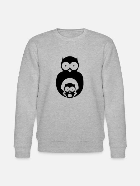 owl with chick - Stanley/Stella CHANGER Unisex Organic Sweatshirt - heather grey
