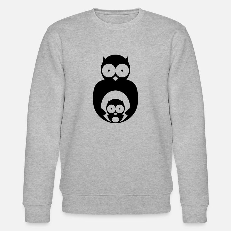 owl with chick - Stanley/Stella CHANGER Unisex Organic Sweatshirt - heather grey