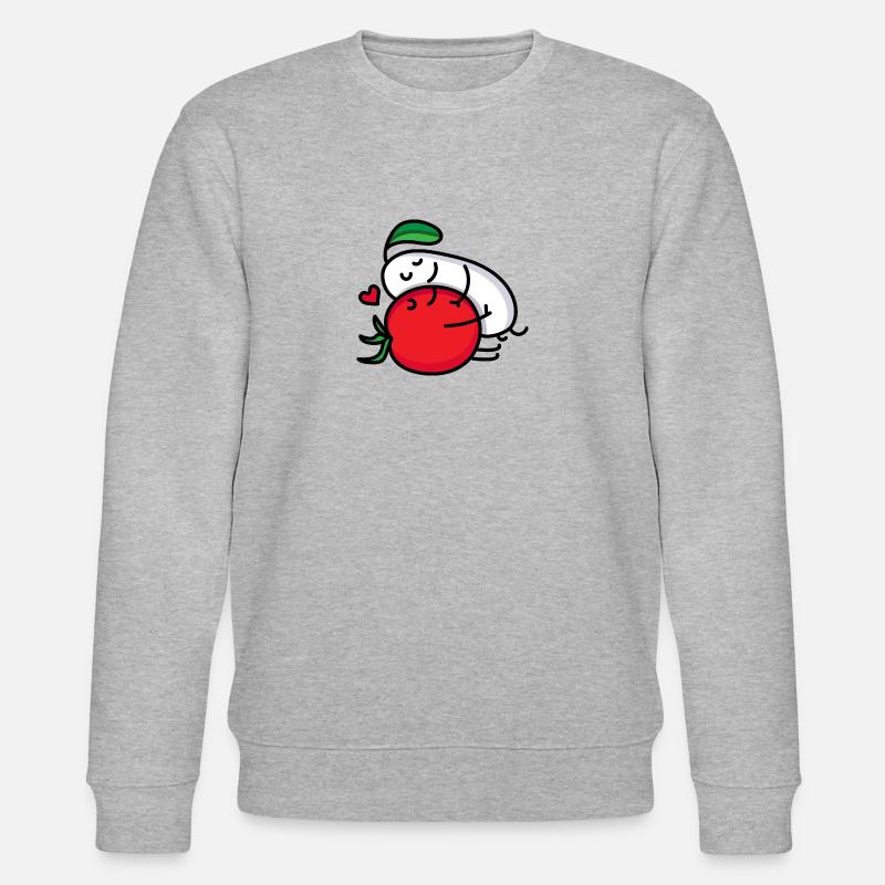 Tomate und Mozzarella Paar - Stanley/Stella Unisex Bio-Sweatshirt CHANGER  - Grau meliert