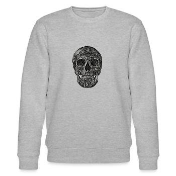 Dark Skull - Stanley/Stella CHANGER Unisex Organic Sweatshirt - heather grey - Front - Nik (191cm) & Marisol (170cm)
