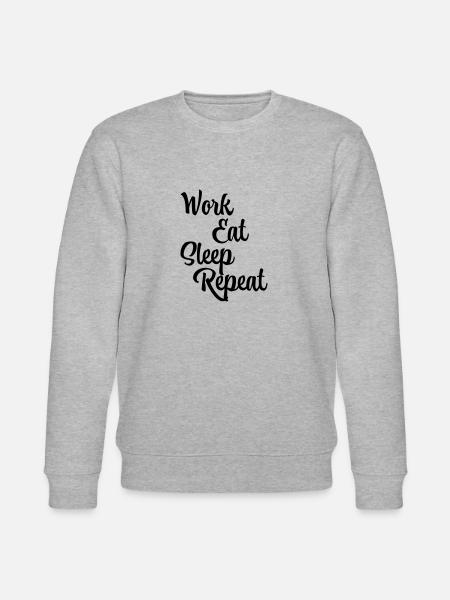 Work, eat, sleep, repeat - Stanley/Stella CHANGER Unisex Organic Sweatshirt - heather grey