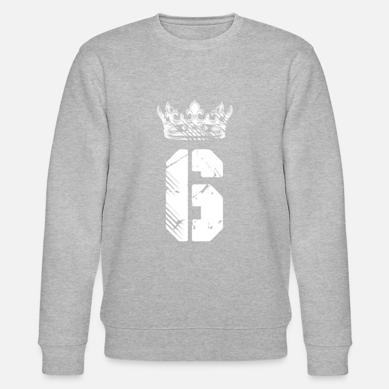 6 Number crown - Stanley/Stella CHANGER Unisex Organic Sweatshirt - heather grey