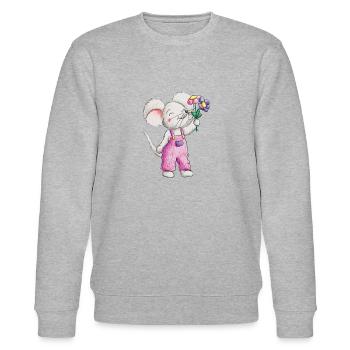 Des fleurs pour vous - Sweat bio CHANGER Stanley/Stella Unisexe - gris chiné - Devant - Nik (191cm) & Marisol (170cm)
