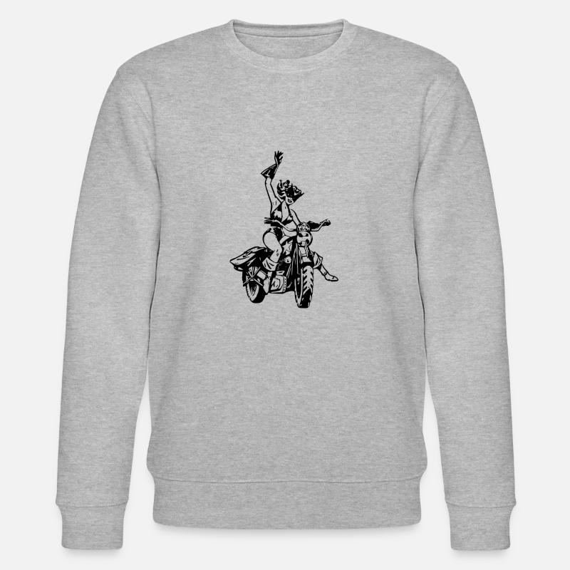 Motorcycle/Bikergirl - Stanley/Stella CHANGER Unisex Organic Sweatshirt - heather grey