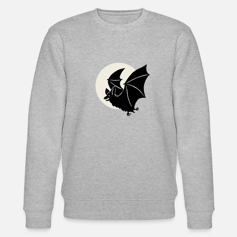 Fledermaus vor Mond - Stanley/Stella Unisex Bio-Sweatshirt CHANGER  - Grau meliert