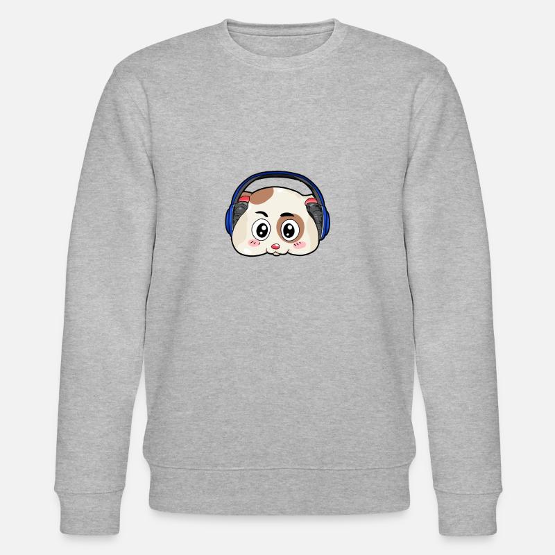 Hamster mit Kopfhörer - Stanley/Stella Unisex Bio-Sweatshirt CHANGER  - Grau meliert