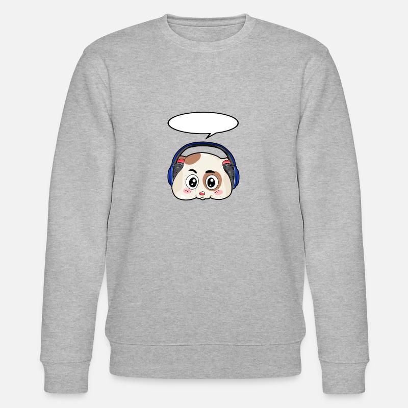 Hamster mit Kopfhörer - Stanley/Stella Unisex Bio-Sweatshirt CHANGER  - Grau meliert