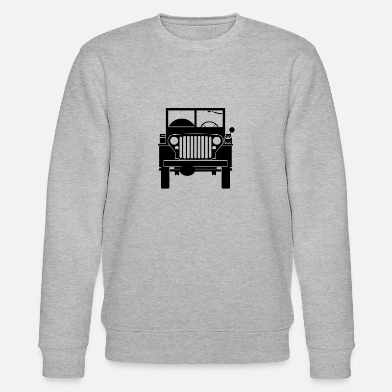 Willys MB Front - Stanley/Stella Unisex Bio-Sweatshirt CHANGER  - Grau meliert