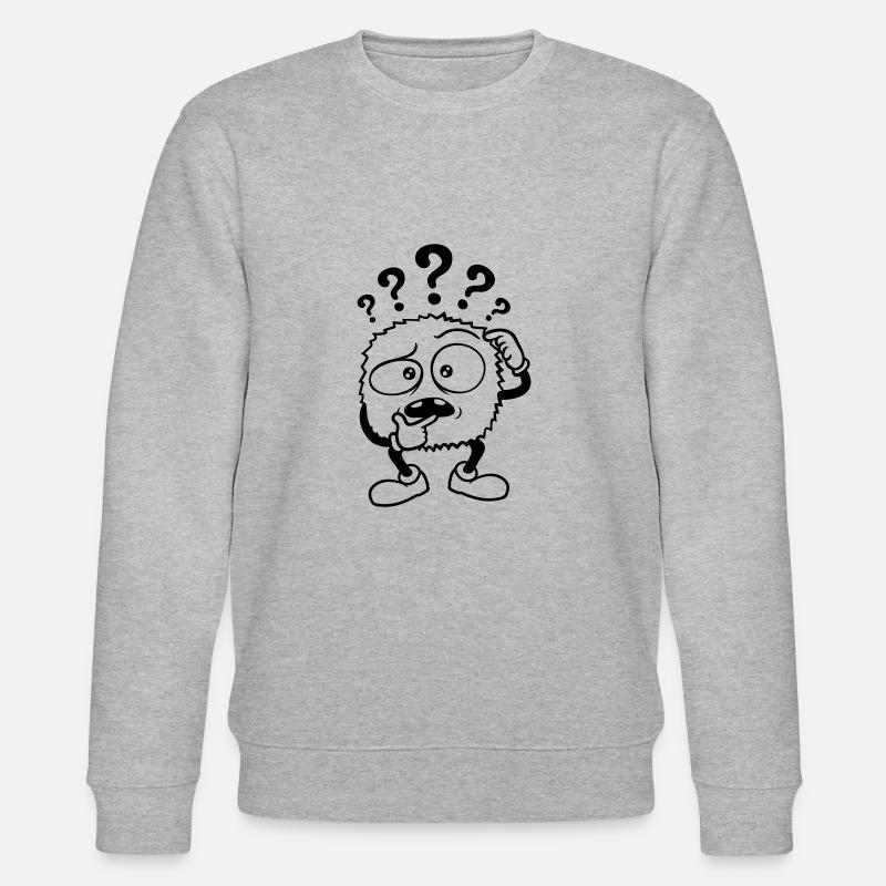 Doubtful question mark skeptical monster - Stanley/Stella CHANGER Unisex Organic Sweatshirt - heather grey
