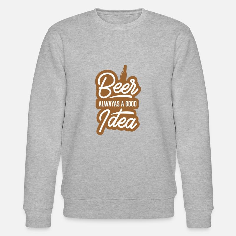 Bier Immer Eine Gute Idee - Stanley/Stella Unisex Bio-Sweatshirt CHANGER  - Grau meliert