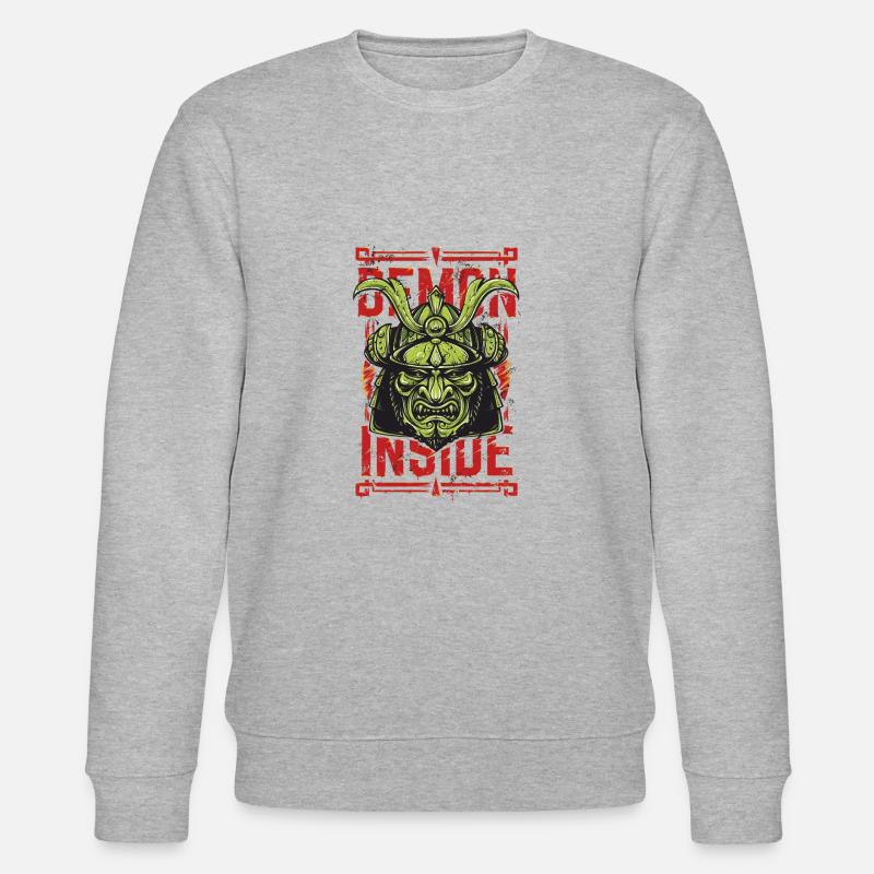 Samurai Demon Inside - Stanley/Stella CHANGER Unisex Organic Sweatshirt - heather grey