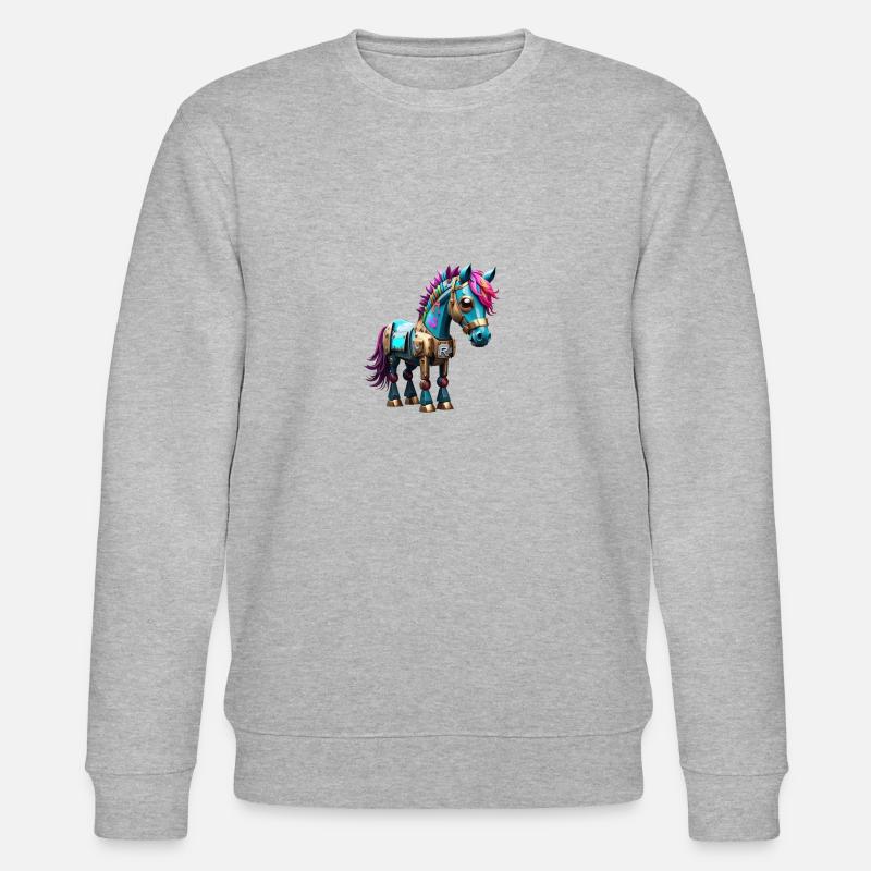 Robot Cheval - Sweat bio CHANGER Stanley/Stella Unisexe - gris chiné