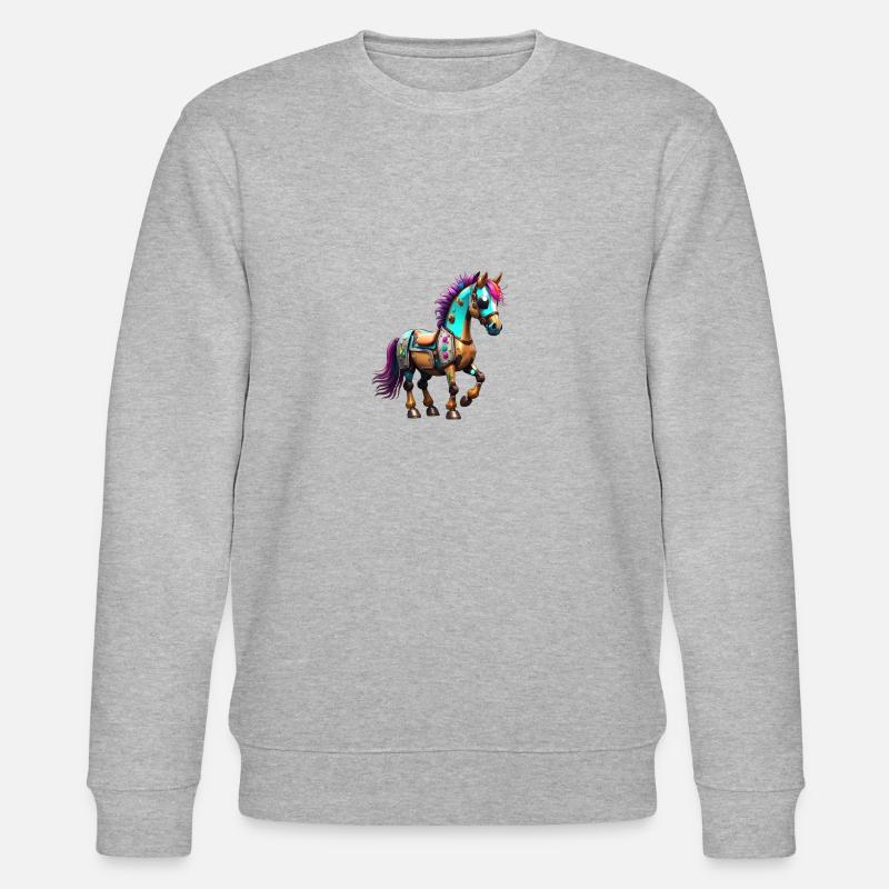 Robot Cheval - Sweat bio CHANGER Stanley/Stella Unisexe - gris chiné