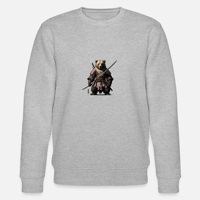 The Ninja Bear - Stanley/Stella Unisex Bio-Sweatshirt CHANGER  - Grau meliert