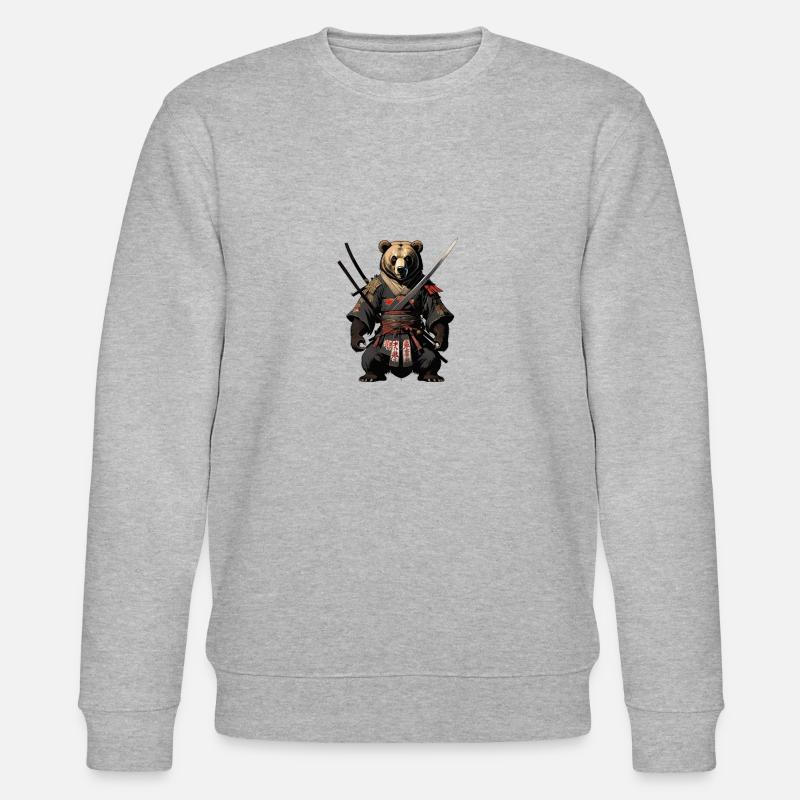 The Ninja Bear - Stanley/Stella Unisex Bio-Sweatshirt CHANGER  - Grau meliert