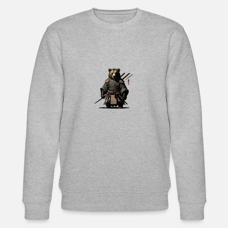 The Ninja Bear - Stanley/Stella Unisex Bio-Sweatshirt CHANGER  - Grau meliert
