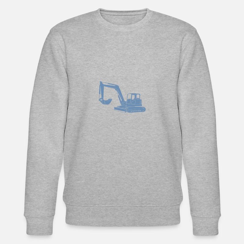 Baggerfahrer Silhouette - Baugeräteführer - Stanley/Stella Unisex Bio-Sweatshirt CHANGER  - Grau meliert
