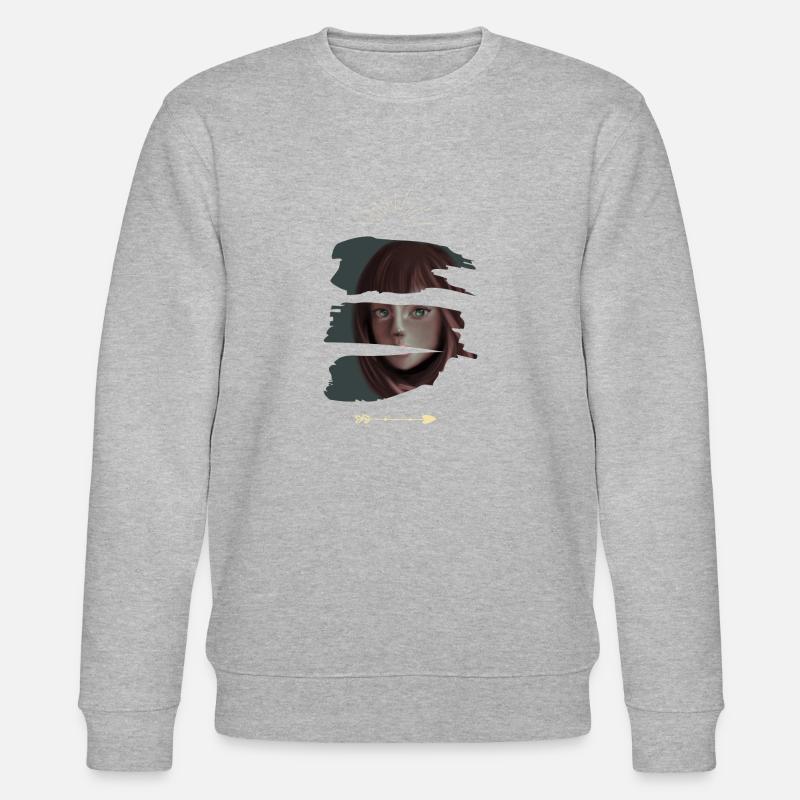 Frau mit mond - Stanley/Stella Unisex Bio-Sweatshirt CHANGER  - Grau meliert