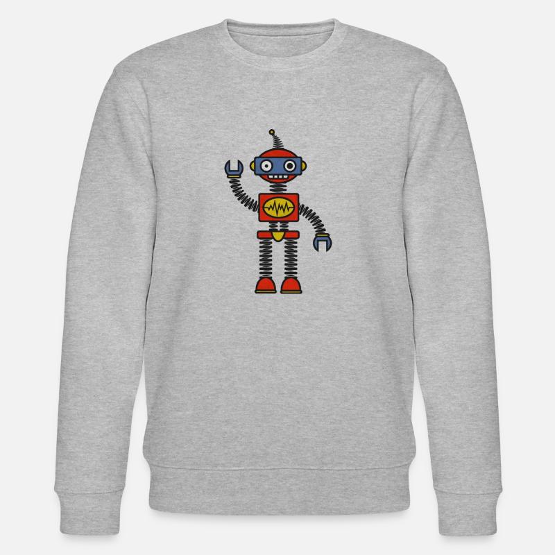 Roboter - Stanley/Stella Unisex Bio-Sweatshirt CHANGER  - Grau meliert