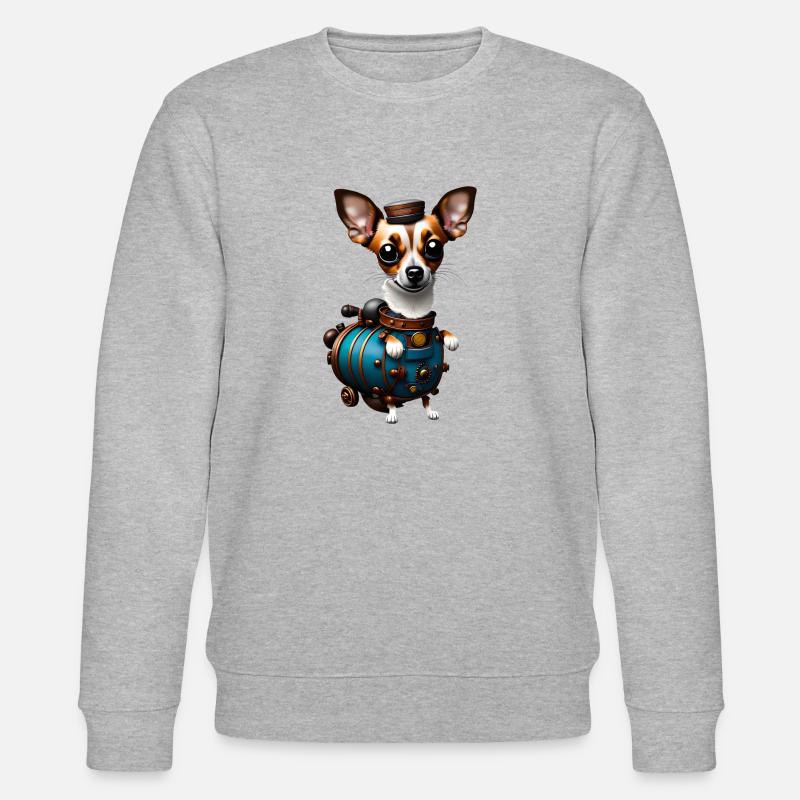 Steampunk Chihuahua - Stanley/Stella Unisex Bio-Sweatshirt CHANGER  - Grau meliert