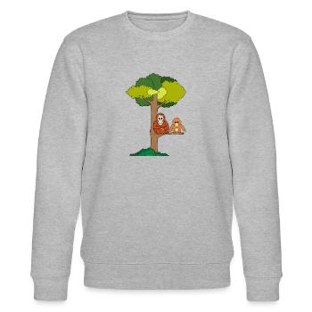 Orang-Utans sitzen in Baum - Stanley/Stella Unisex Bio-Sweatshirt CHANGER  - Grau meliert - Vorne - Nik (191cm) & Marisol (170cm)