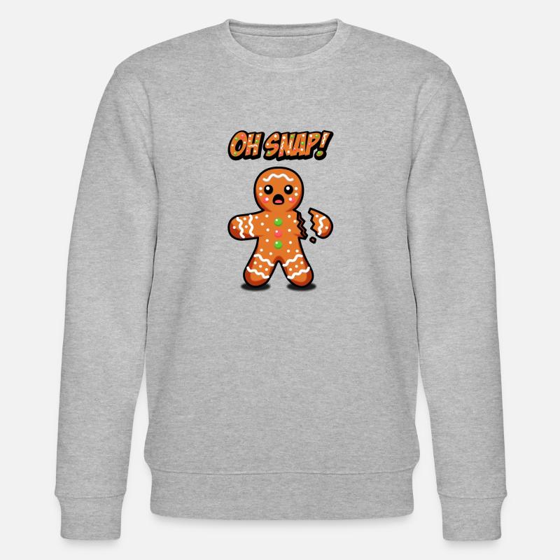 Oh schnipp! Lebkuchenmann - Stanley/Stella Unisex Bio-Sweatshirt CHANGER  - Grau meliert