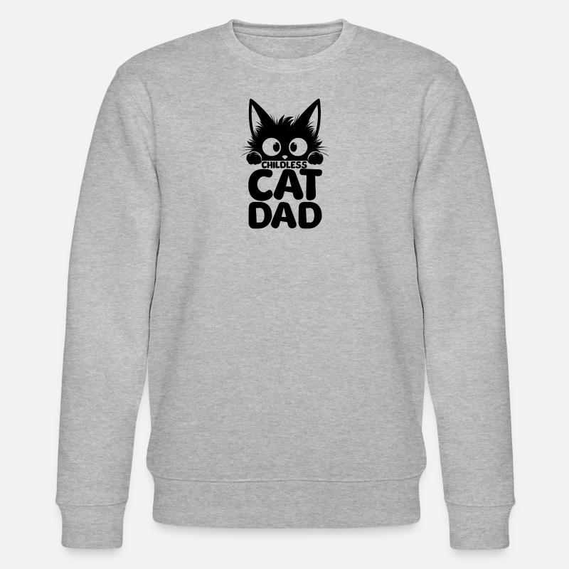 Childless Cat Dad - Stanley/Stella Unisex Bio-Sweatshirt CHANGER  - Grau meliert