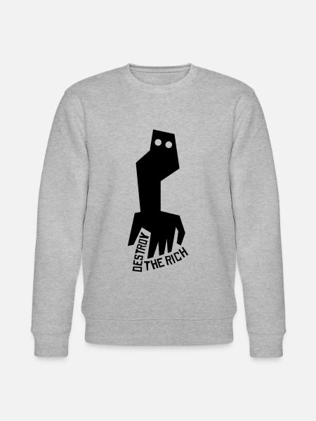 DESTROY THE RICH - Stanley/Stella CHANGER Unisex Organic Sweatshirt - heather grey