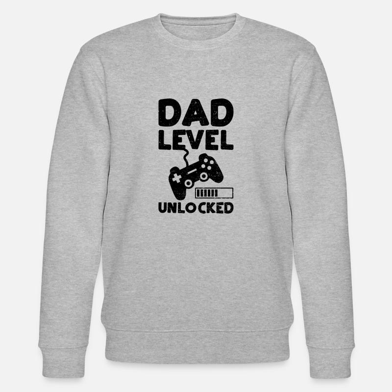Dad Level Unlocked - Dad - Stanley/Stella Unisex Bio-Sweatshirt CHANGER  - Grau meliert
