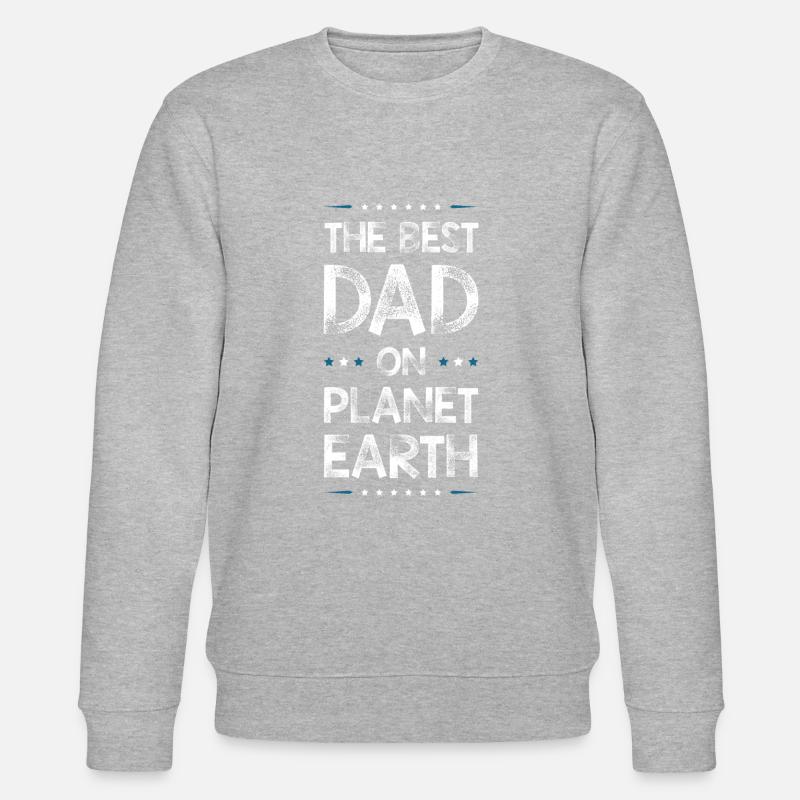Bester Papa Spruch Dad Vater - Stanley/Stella Unisex Bio-Sweatshirt CHANGER  - Grau meliert